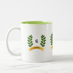 Green Leaves Two-Tone Coffee Mug