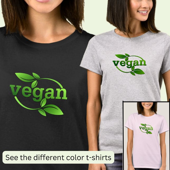 Green Leaves Vegan T-Shirt (Creator Uploaded)