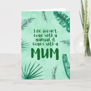Green Leaves Watercolour Mother's Day Card