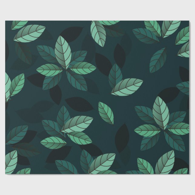 Green Leaves Wrapping Paper (Flat)