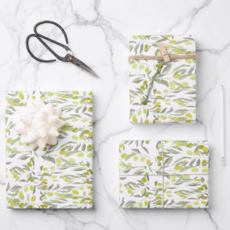 Green leaves wrapping paper sheet