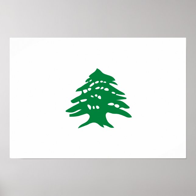 Green Lebanon Cedar Tree Flag Poster (Front)