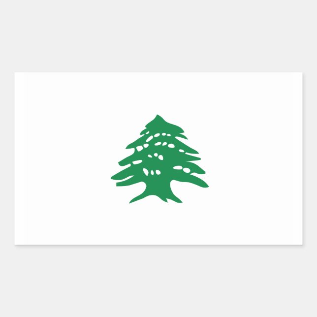 Green Lebanon Cedar Tree Flag Sticker (Front)