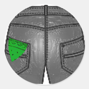 Green Left Hanky Classic Round Sticker