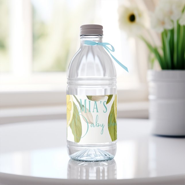 Green lemon  Baby shower  Water Bottle Label (Creator Uploaded)