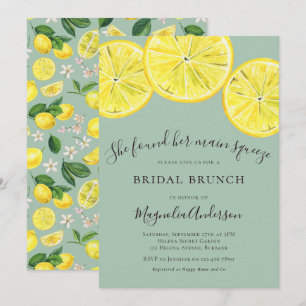 Green Lemons Bridal Brunch Invitation