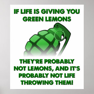 Green Lemons Funny Poster