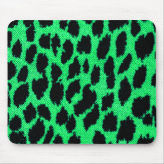 Green Leopard Print Mouse Pad