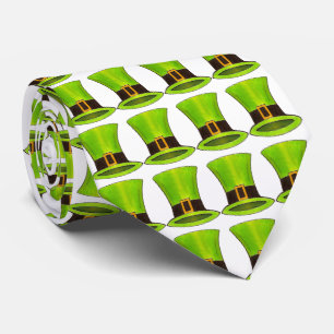 Green Leprechaun Tophat Saint Patrick's Day Tie