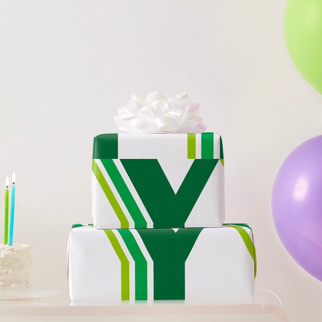 Green Letter Y Wrapping Paper (Creator Uploaded)