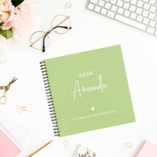 GREEN Letters to My Daughter Keepsake Memory Notebook