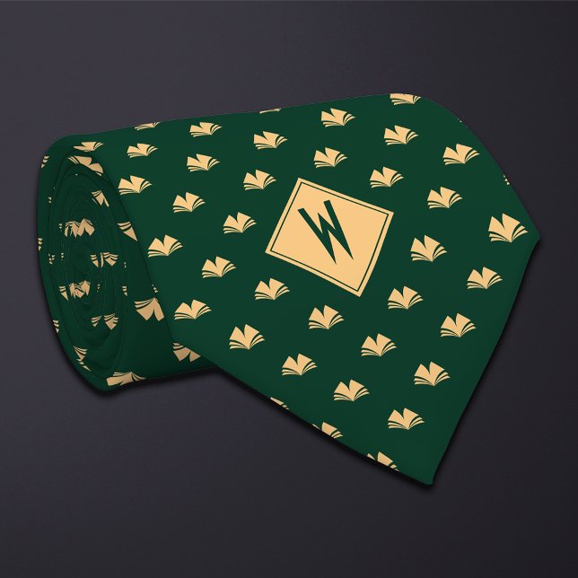 Green Librarian Reading Books Tie (Creator Uploaded)