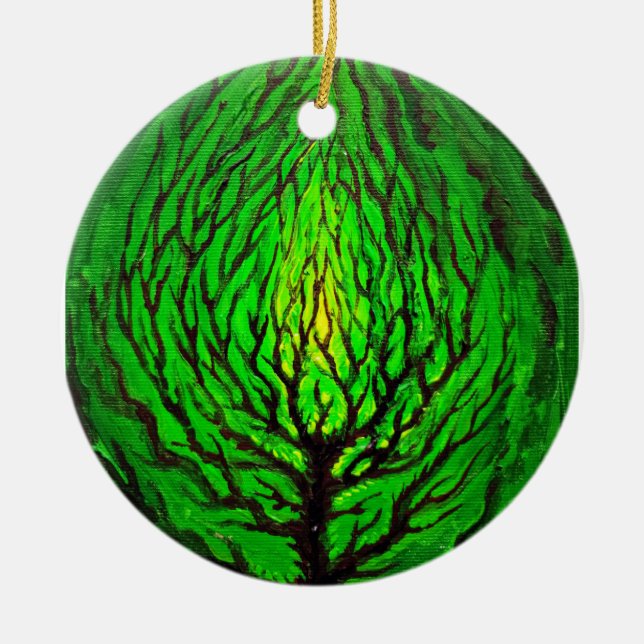 Green life ceramic ornament (Front)