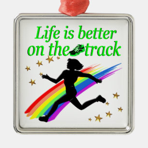 GREEN LIFE IS BETTER ON THE TRACK DESIGN METAL ORNAMENT