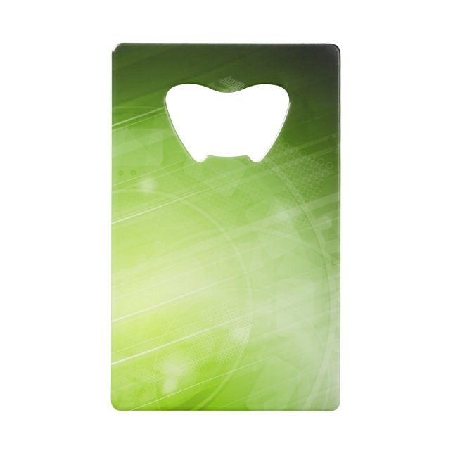 Green light design in hi-tech style wallet bottle opener (Front)