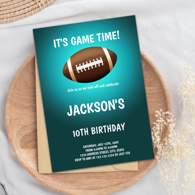 Green Light Football Birthday Invitations (Green Light Football Birthday Invitations)