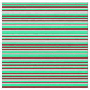 Green, Light Grey & Maroon Lines Fabric