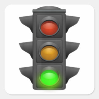 Green light - Traffic light - the light is green Square Sticker