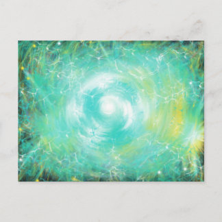 Green Lightning Trinity Star Christian Worship Art Postcard