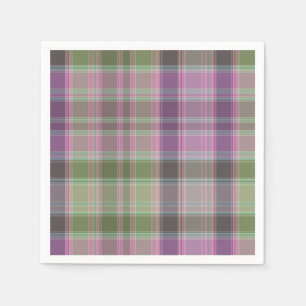 Green, lilac classic tartan. napkin