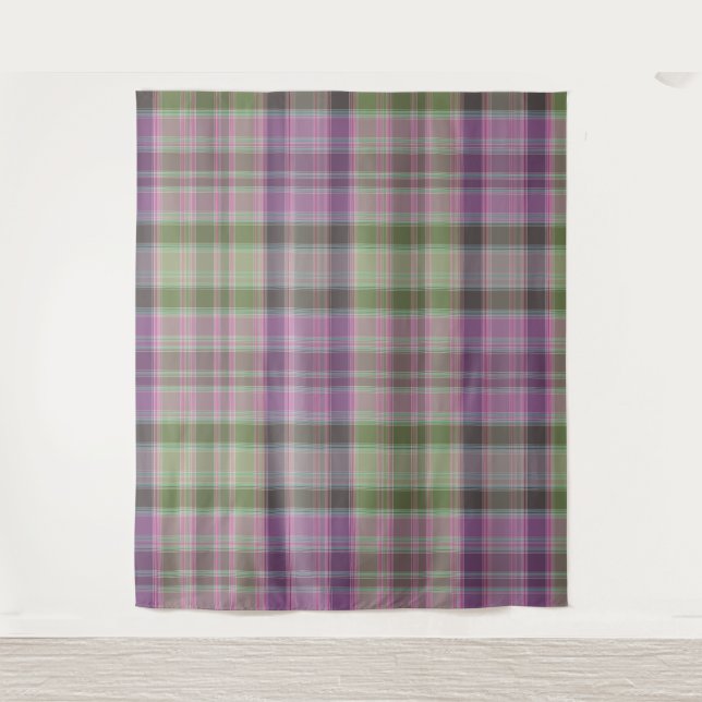 Green, lilac classic tartan. tapestry (Front)