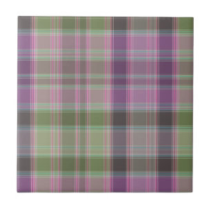 Green, lilac classic tartan tile