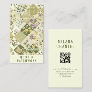 Green Lilac Quilt Patchwork Handmade Clothing  Business Card