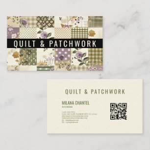 Green Lilac Quilt Patchwork Handmade Clothing  Business Card