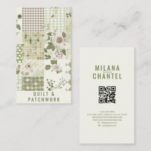 Green Lilac Quilt Patchwork Handmade Clothing  Business Card