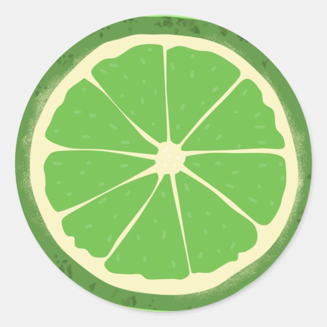 Green lime citrus fruit slice    classic round sticker (Front)