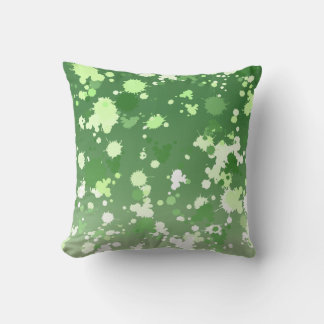 Green Lime Gradient Paint Splash Abstract Throw Pillow