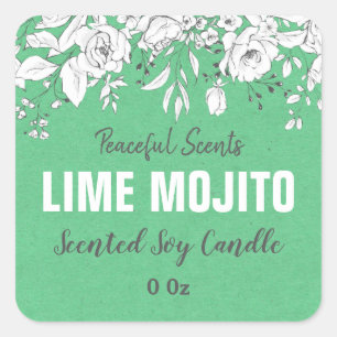 Green Lime Mojito Soy Candle Product Labels