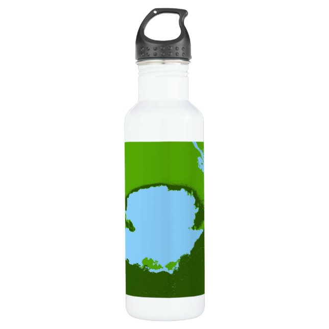Green lime Retro Paint Abstract Art Deco 710 Ml Water Bottle (Front)