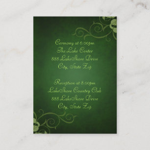 Green & Lime Scroll Guest Info Business Card