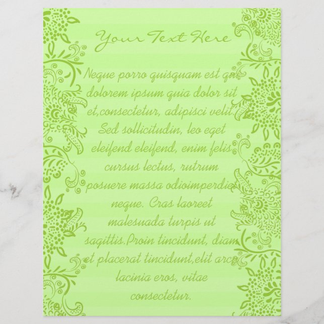 Green Lime Striped Swirled Flyer (Front)
