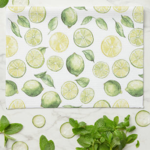 Green Limes Leaves Fruit Kitchen Towel