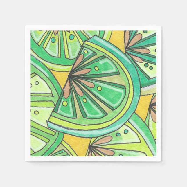 Green Limey Cocktail Napkins (Front)