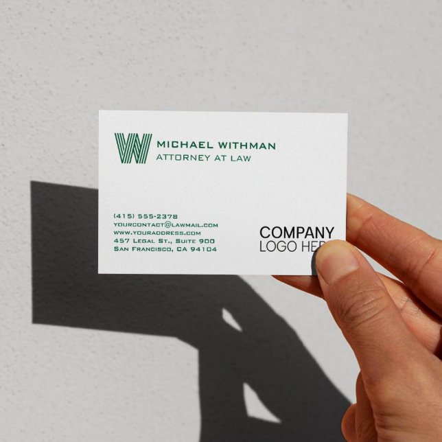 GREEN LINE MONOGRAM  BUSINESS LOGO PROFESSIONAL CARD (Creator Uploaded)