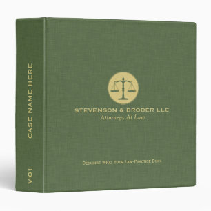 Green Linen Texture Law Scale Binder
