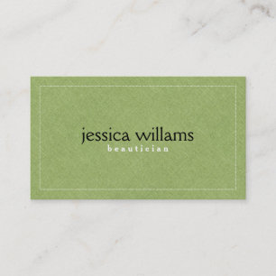 Green Linen Texture Pattern Business Card