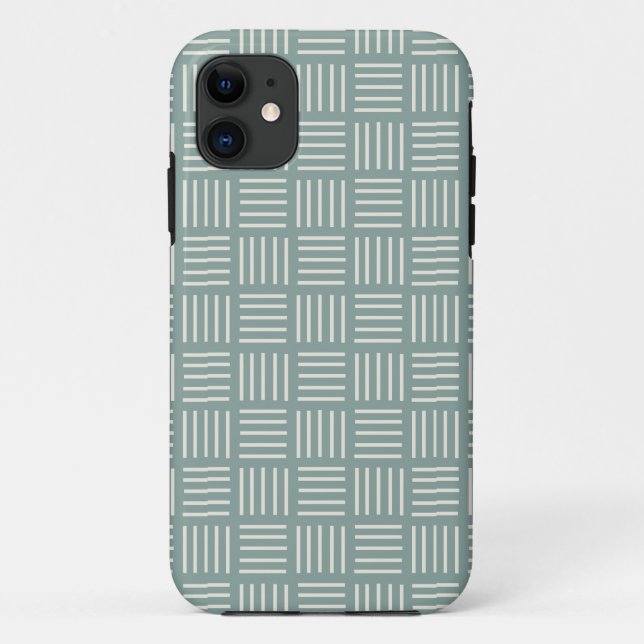Green Lines Squared  Case-Mate iPhone Case (Back)