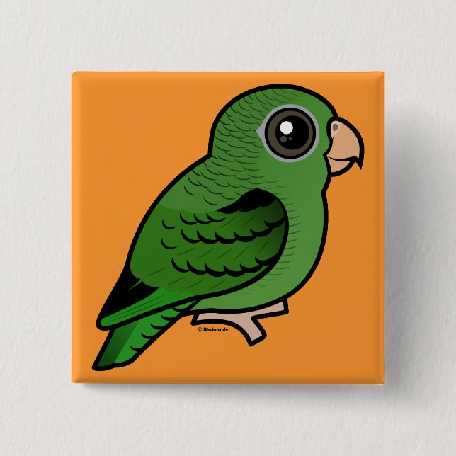 Green Linnie 2 Inch Square Button (Front)