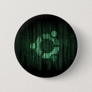 Green Linux Terminal 2 Inch Round Button