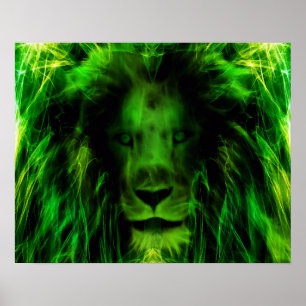 Green lion poster