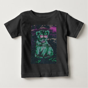 Green Lion with Pink Glasses "Hakuna Matata" Art Baby T-Shirt