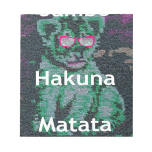 Green Lion with Pink Glasses "Hakuna Matata" Art Notepad