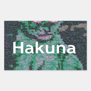 Green Lion with Pink Glasses "Hakuna Matata" Art Sticker