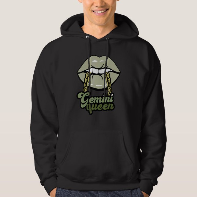 Green Lips Gemini Queen Hoodie (Front)
