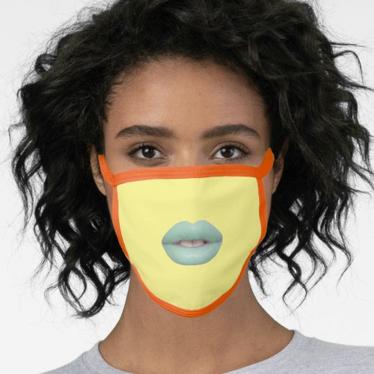 Green Lipstick/ Lips Quirky/ Emo/ Kitsch Face Mask Zazzle.ca