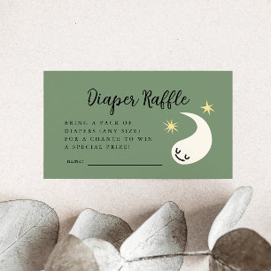 Green Little Boo Diaper Raffle Ticket  Enclosure Card